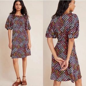 Anthropologie Maeve Floral Mod Melody Mini Dress Size 6